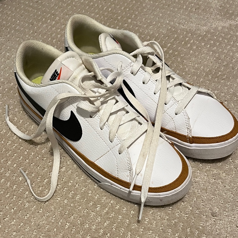 Nike Court Legacy - women’s size 9 black white and tan sneakers